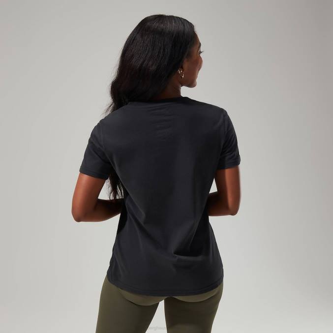 Berghaus ženske linearna krajinska super raztegljiva majica 6JTH479 oblačila Črna