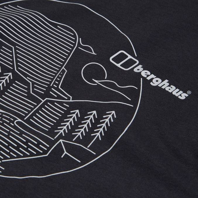 Berghaus ženske linearna krajinska super raztegljiva majica 6JTH479 oblačila Črna