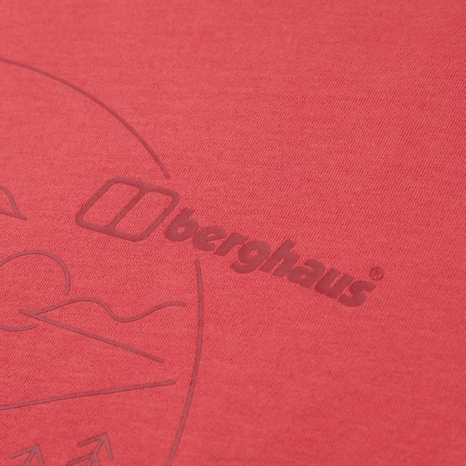 Berghaus ženske linearna krajinska super raztegljiva majica 6JTH480 oblačila rdeča