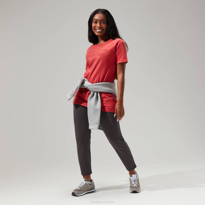 Berghaus ženske linearna krajinska super raztegljiva majica 6JTH480 oblačila rdeča