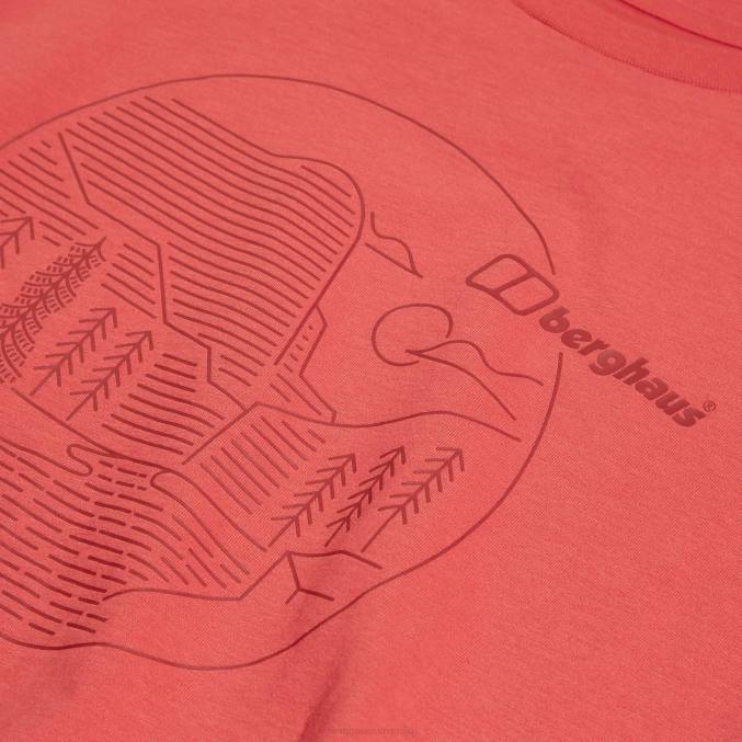 Berghaus ženske linearna krajinska super raztegljiva majica 6JTH480 oblačila rdeča
