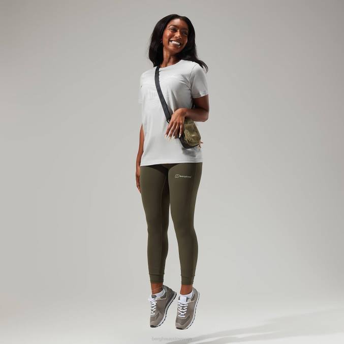 Berghaus ženske linearna ležeča majica s kratkimi rokavi 6JTH481 oblačila svetlo siva