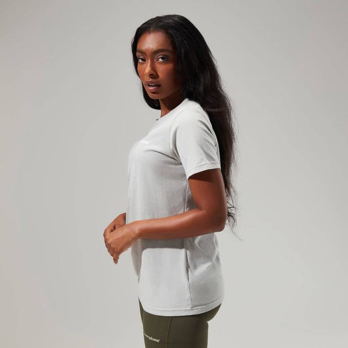 Berghaus ženske linearna ležeča majica s kratkimi rokavi 6JTH481 oblačila svetlo siva