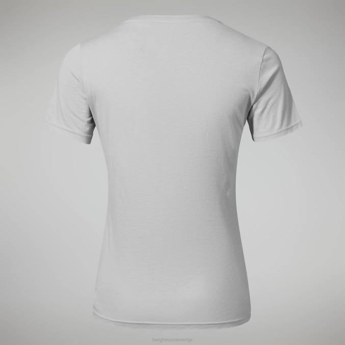 Berghaus ženske linearna ležeča majica s kratkimi rokavi 6JTH481 oblačila svetlo siva