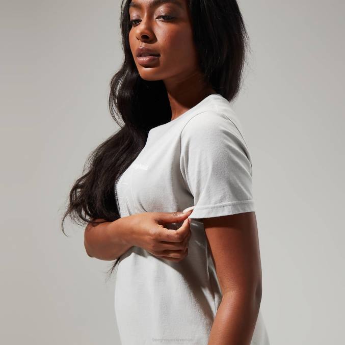 Berghaus ženske linearna ležeča majica s kratkimi rokavi 6JTH481 oblačila svetlo siva