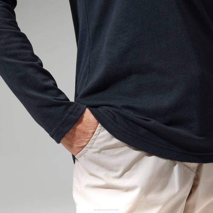 Berghaus ženske linearna ležeča majica z dolgimi rokavi 6JTH477 oblačila Črna