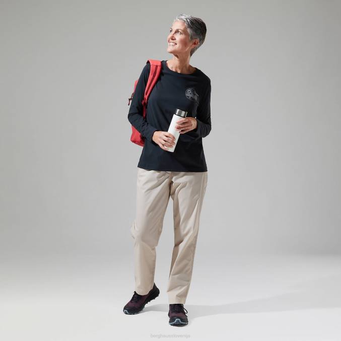 Berghaus ženske linearna ležeča majica z dolgimi rokavi 6JTH477 oblačila Črna