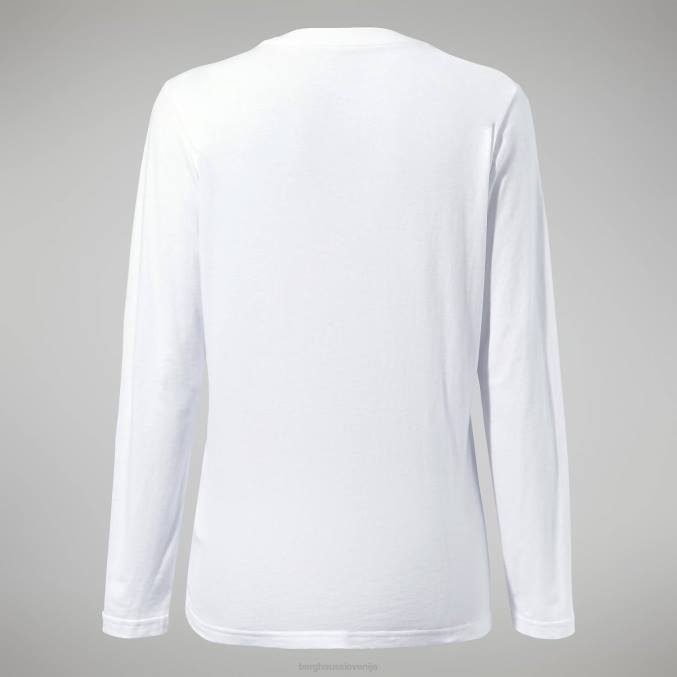 Berghaus ženske linearna ležeča majica z dolgimi rokavi 6JTH478 oblačila bela