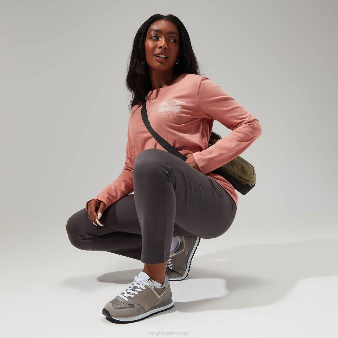 Berghaus ženske linearna ležeča majica z dolgimi rokavi 6JTH483 oblačila roza