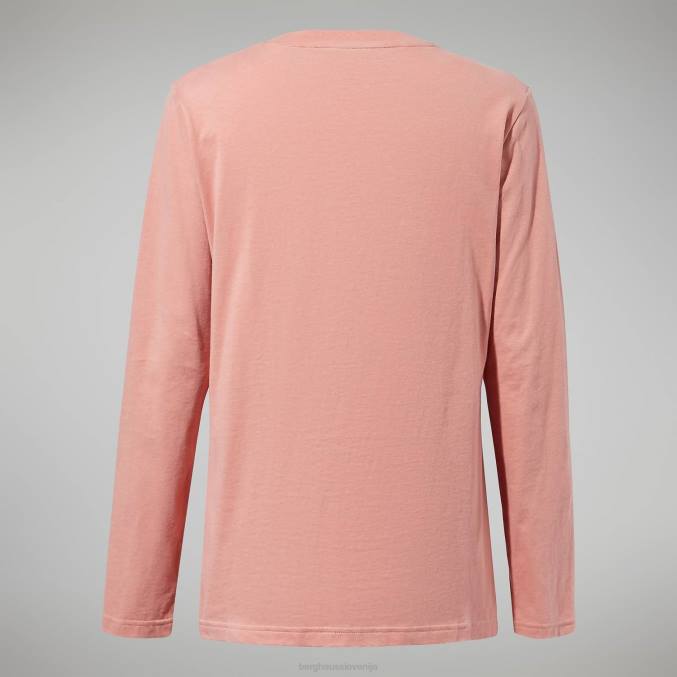 Berghaus ženske linearna ležeča majica z dolgimi rokavi 6JTH483 oblačila roza