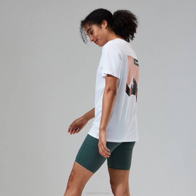 Berghaus ženske majica s kratkimi rokavi boyfriend dolomites mtn 6JTH461 oblačila bela