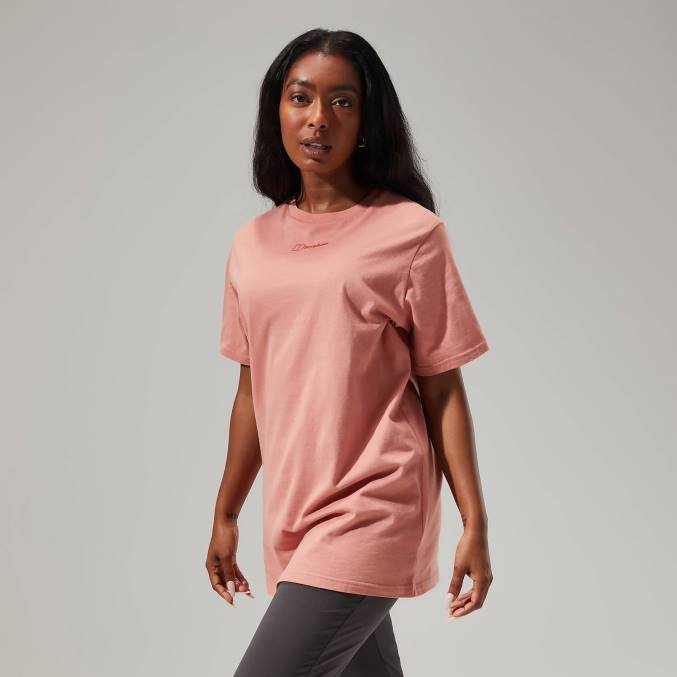 Berghaus ženske majica s kratkimi rokavi z logotipom fanta 6JTH489 oblačila rožna zarja