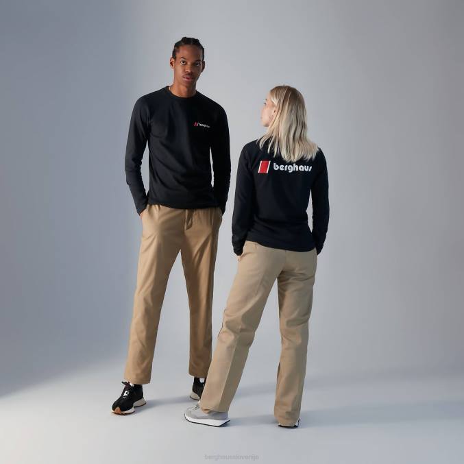 Berghaus ženske majice z dolgimi rokavi heritage f&b logo 6JTH465 oblačila Črna