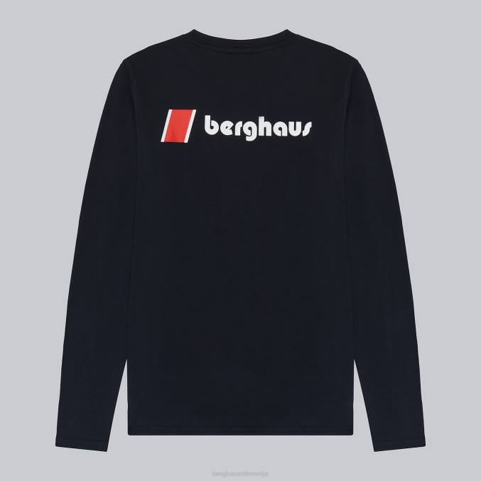 Berghaus ženske majice z dolgimi rokavi heritage f&b logo 6JTH465 oblačila Črna