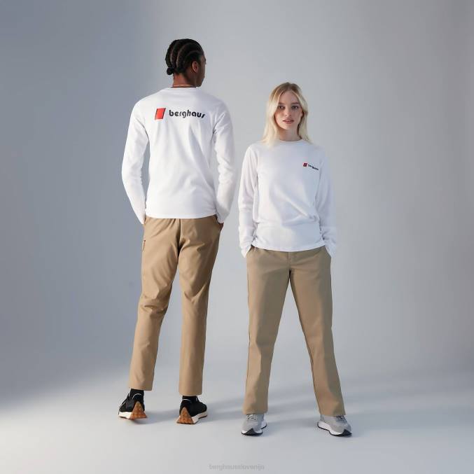 Berghaus ženske majice z dolgimi rokavi heritage f&b logo 6JTH466 oblačila bela