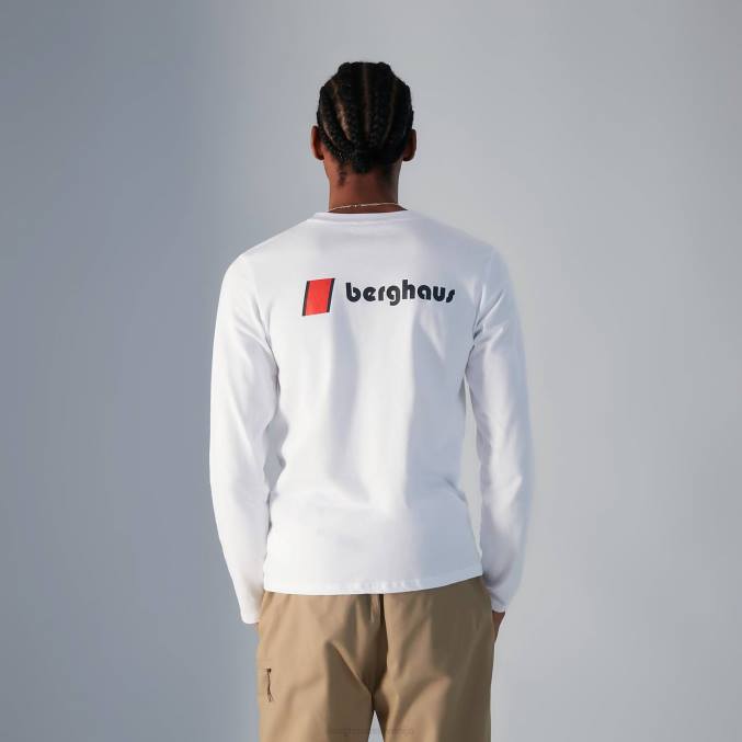 Berghaus ženske majice z dolgimi rokavi heritage f&b logo 6JTH466 oblačila bela
