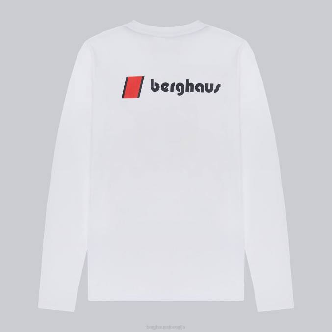 Berghaus ženske majice z dolgimi rokavi heritage f&b logo 6JTH466 oblačila bela