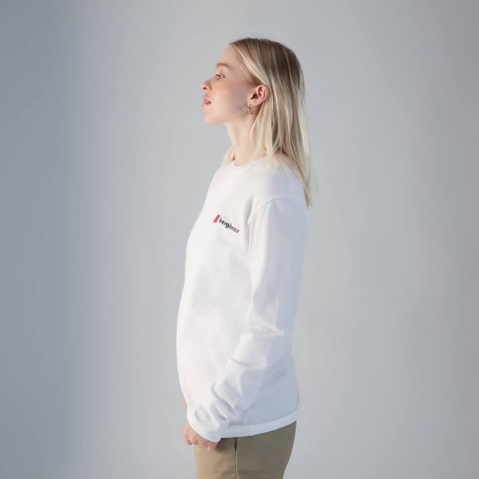 Berghaus ženske majice z dolgimi rokavi heritage f&b logo 6JTH466 oblačila bela