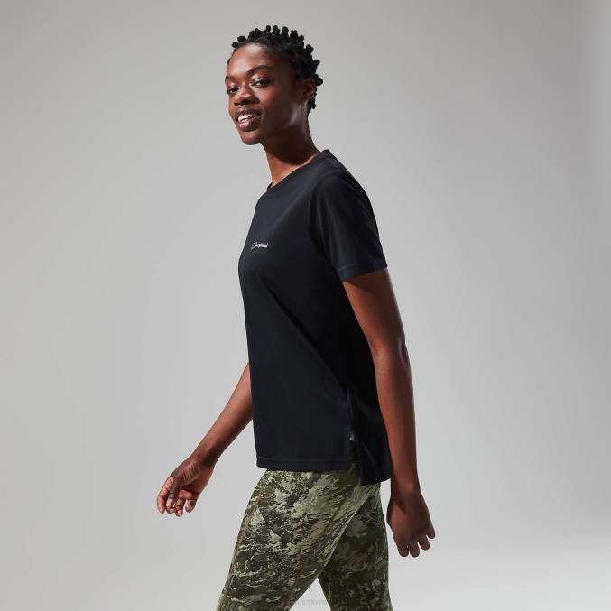 Berghaus ženske sproščena tech super raztegljiva majica 6JTH474 oblačila jet črna