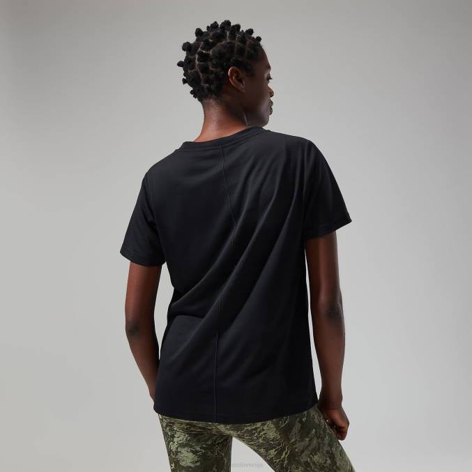 Berghaus ženske sproščena tech super raztegljiva majica 6JTH474 oblačila jet črna