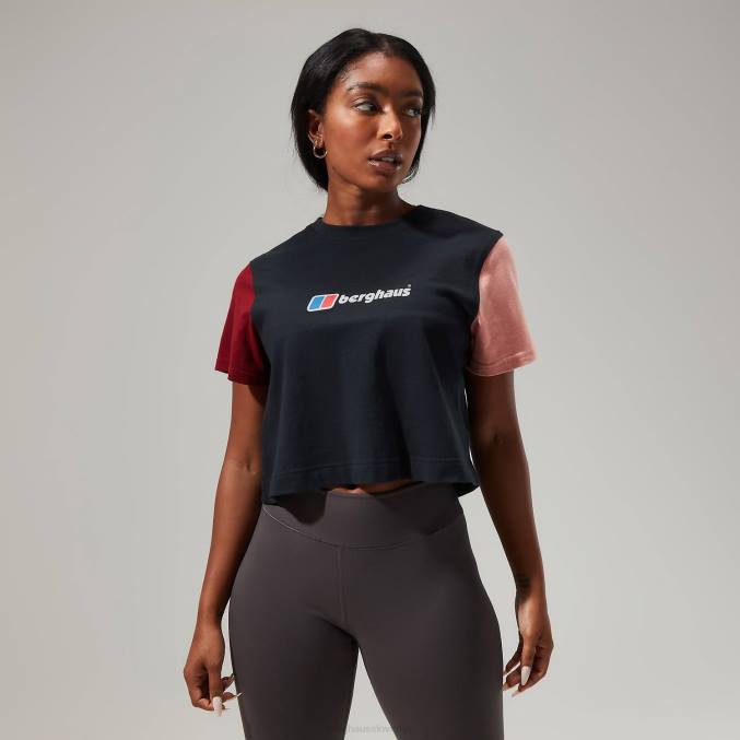 Berghaus ženske urbana kratke majice s kratkimi rokavi 6JTH467 oblačila jet black/syrah/rose dawn