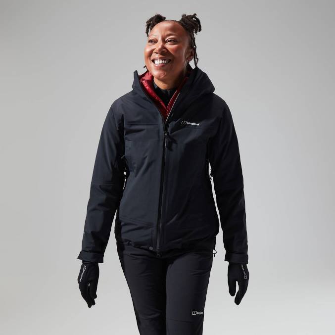 Berghaus ženske Highland storm 3l nepremočljiva jakna 6JTH329 oblačila jet črna