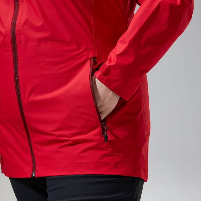 Berghaus ženske deluge profesionalna jakna 6JTH326 oblačila rdeča