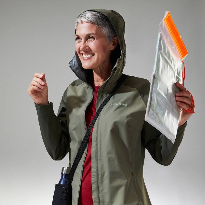 Berghaus ženske deluge profesionalna jakna 6JTH350 oblačila zelena/temno zelena