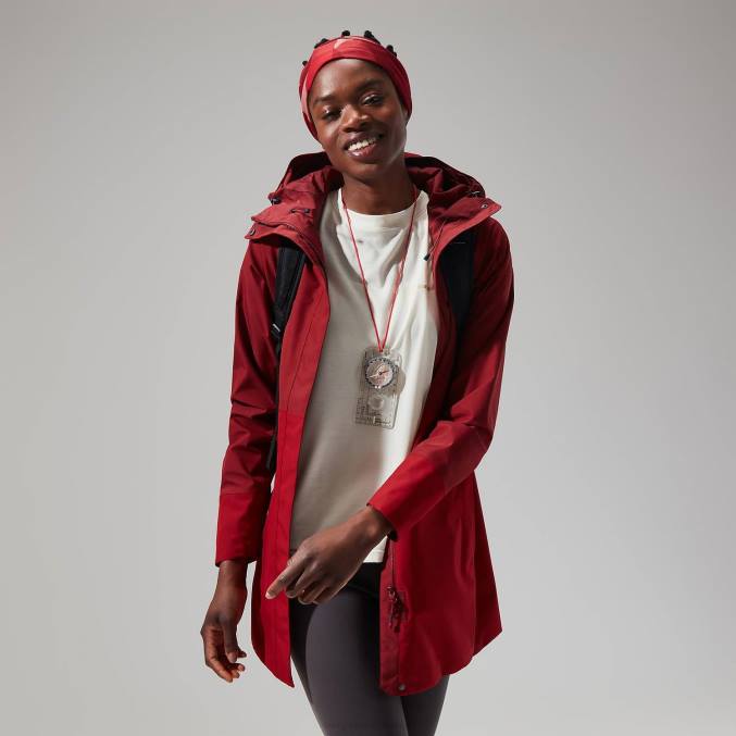 Berghaus ženske dolga jakna omeara 6JTH324 oblačila temno rdeča