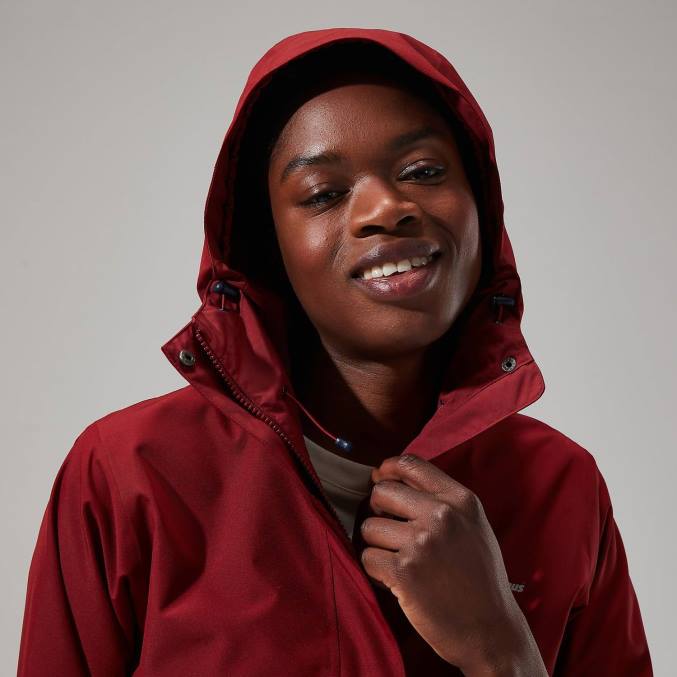 Berghaus ženske dolga jakna omeara 6JTH324 oblačila temno rdeča