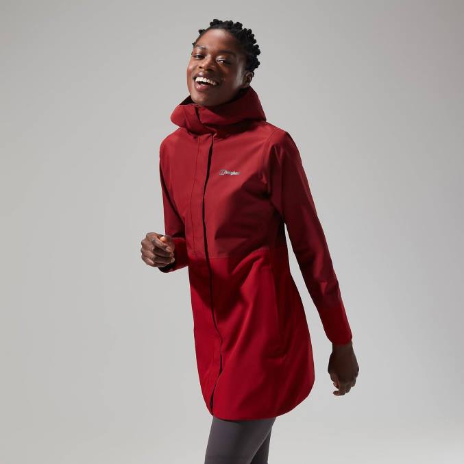 Berghaus ženske dolga jakna omeara 6JTH324 oblačila temno rdeča