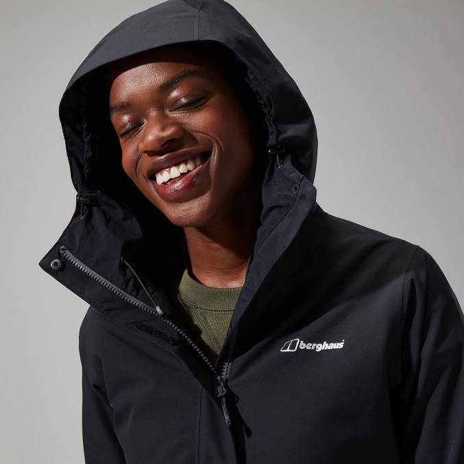 Berghaus ženske dolga jakna omeara 6JTH327 oblačila Črna