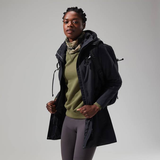 Berghaus ženske dolga jakna omeara 6JTH327 oblačila Črna