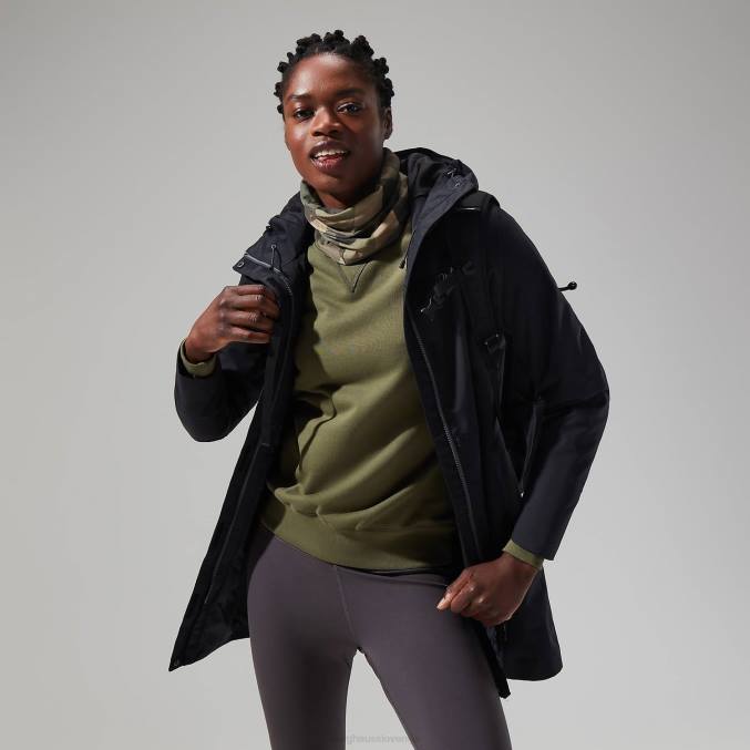 Berghaus ženske dolga jakna omeara 6JTH327 oblačila Črna