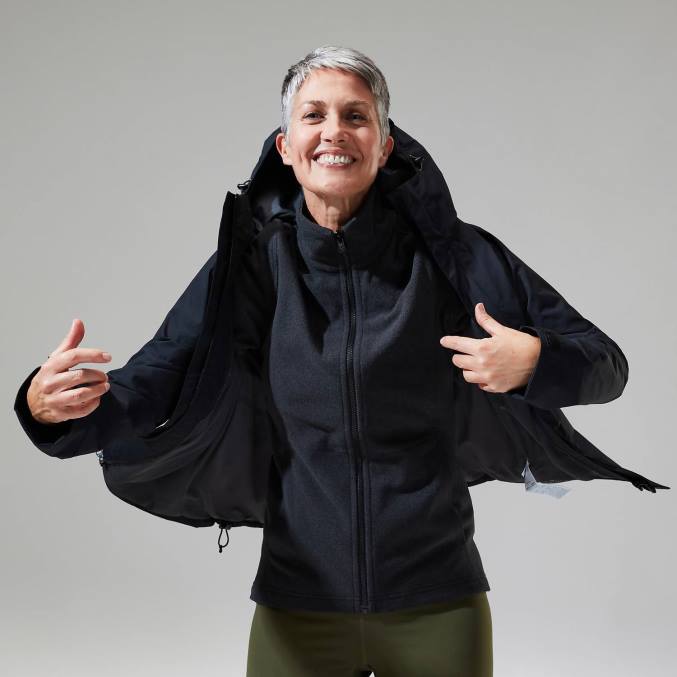 Berghaus ženske elara gemini jakna 3v1 6JTH304 oblačila Črna