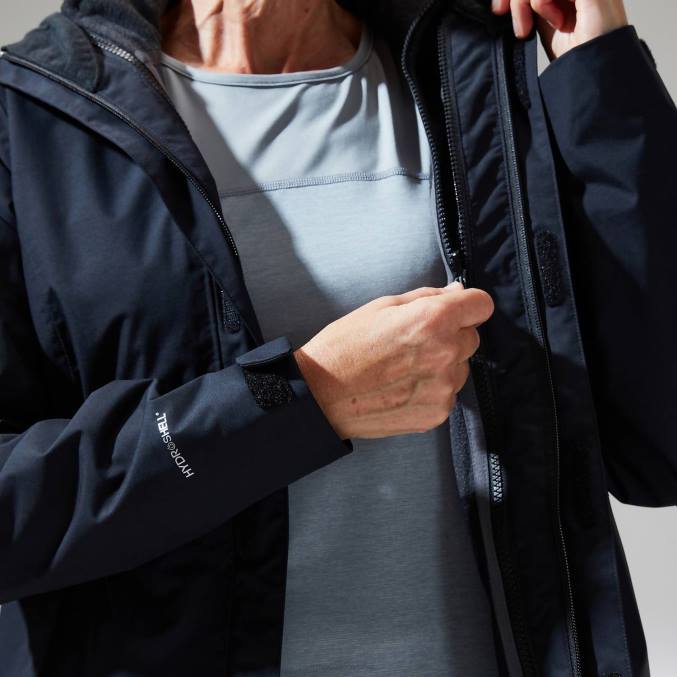 Berghaus ženske elara gemini jakna 3v1 6JTH304 oblačila Črna