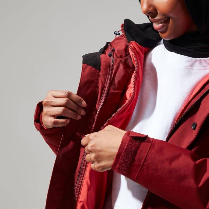 Berghaus ženske jakna 3v1 monic gemini 6JTH344 oblačila temno rdeča