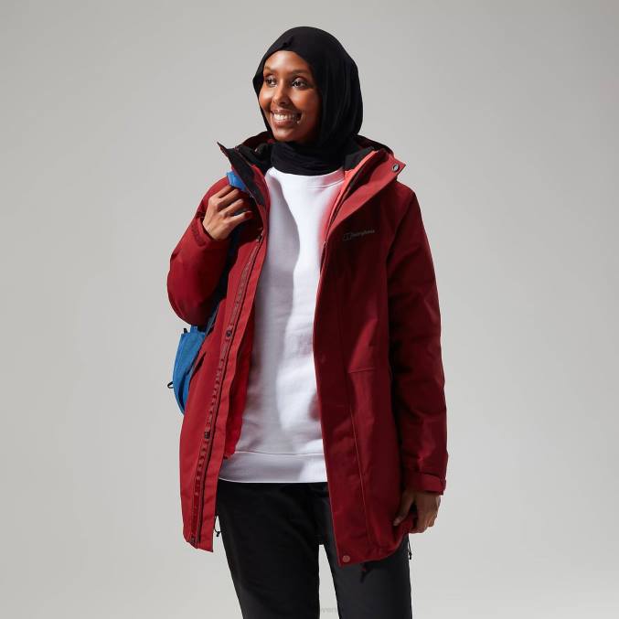 Berghaus ženske jakna 3v1 monic gemini 6JTH344 oblačila temno rdeča