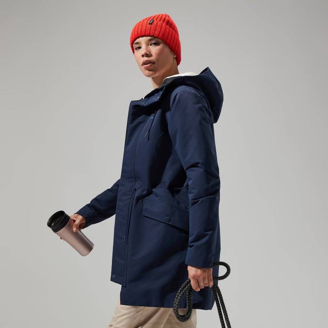 Berghaus ženske parka s kapuco foxghyll 6JTH315 oblačila mrak/bela kost