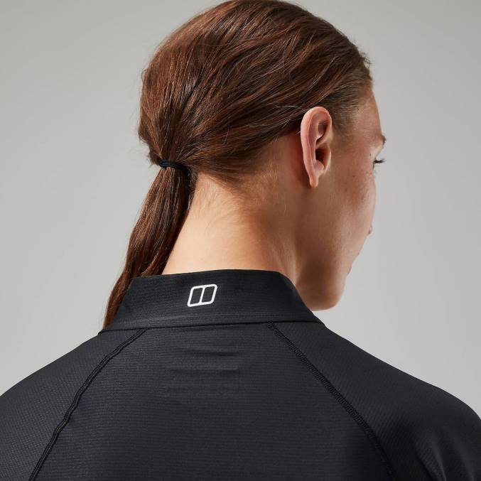 Berghaus ženske 24/7 tech majica z dolgimi rokavi in ​​pol zadrgo 6JTH504 oblačila Črna