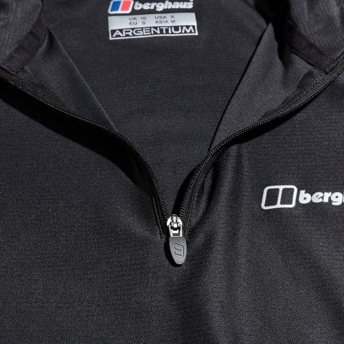 Berghaus ženske 24/7 tech majica z dolgimi rokavi in ​​pol zadrgo 6JTH504 oblačila Črna