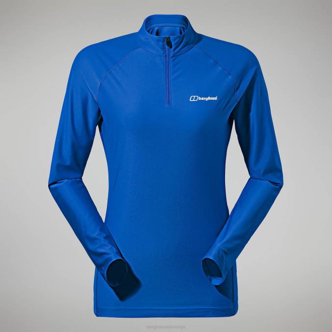 Berghaus ženske 24/7 tech majica z dolgimi rokavi in ​​pol zadrgo 6JTH505 oblačila modra