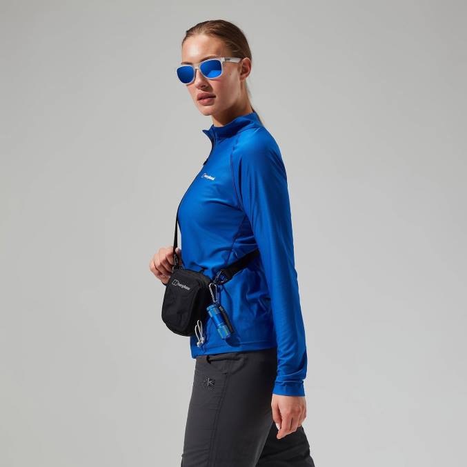 Berghaus ženske 24/7 tech majica z dolgimi rokavi in ​​pol zadrgo 6JTH505 oblačila modra