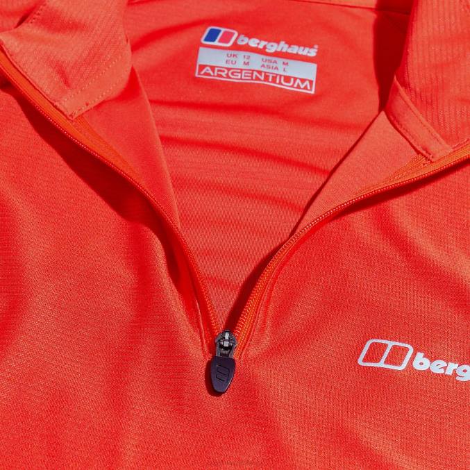 Berghaus ženske 24/7 tech majica z dolgimi rokavi in ​​pol zadrgo 6JTH525 oblačila oranžna