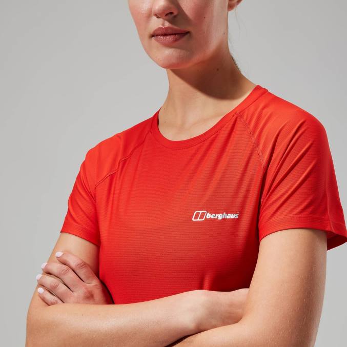 Berghaus ženske 24/7 tehnična super raztegljiva majica s kratkimi rokavi 6JTH508 oblačila oranžna