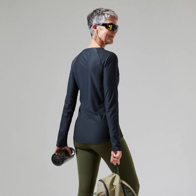 Berghaus ženske Osnovna plast z dolgimi rokavi 24/7 6JTH501 oblačila Črna