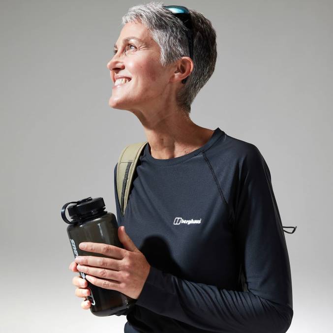 Berghaus ženske Osnovna plast z dolgimi rokavi 24/7 6JTH501 oblačila Črna