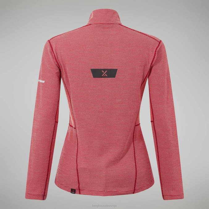 Berghaus ženske mtn vodilo z dolgimi rokavi in ​​pol zadrgo 6JTH522 oblačila visoka rdeča/goji jagoda