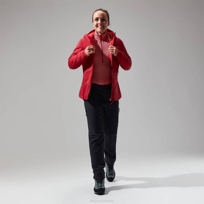 Berghaus ženske mtn vodilo z dolgimi rokavi in ​​pol zadrgo 6JTH522 oblačila visoka rdeča/goji jagoda