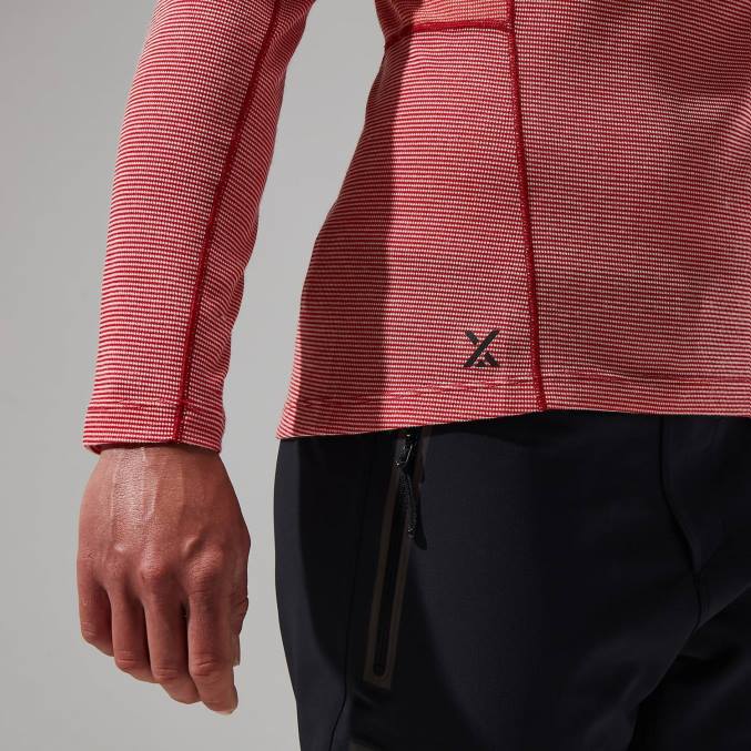 Berghaus ženske mtn vodilo z dolgimi rokavi in ​​pol zadrgo 6JTH522 oblačila visoka rdeča/goji jagoda